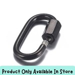 Black Stainless Steel Carabiner Oval, 1pc, 27x13x2mm, screw lock clasp, black, in store only