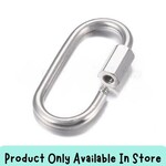 Stainless Steel Carabiner Oval, 1pc, 27x13x2mm, screw lock clasp, 27x13x2mm, in store only