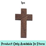 Large Wooden Cross, 1pc, 50x27x4mm, dark brown, hole 1.2mm, charms/pendants, in store only