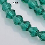 4mm Bicones, approx 184pcs, teal green, hole 1mm, glass beads, 16gms/0.56oz