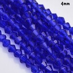 4mm Bicones, approx 184pcs, blue, hole 1mm, glass beads, 16gms/0.56oz