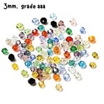 3mm Bicones, approx 100pcs, mixed colors, hole 0.7mm, grade aaa, glass beads, 3gms/0.11oz