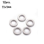 Stainless Steel Linking Rings Beads, 10pcs, 11x1mm, hole 7mm, 11gms/0.39oz