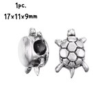 Stainless Steel Turtle Beads, 1pc, 17x11x9mm, hole 5mm, 4gms/0.14oz