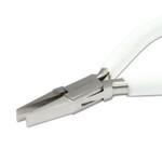 Flat Nose Pliers, white pvc handles, 5'' long, 3oz