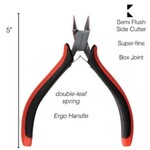 Super Fine Ergonomic Cutter, pliers, red & black handles, 4.5" long