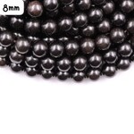 8mm Natural Ebony Wood Beads,15" strand, approx 50pcs, hole 1mm, 24gms/0.85oz