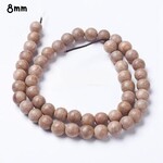 8mm Natural Burly Wood Beads, 15" strand, approx 50pcs, hole 1mm, 35gms/1.23oz