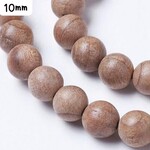 10mm Natural Burly Wood Beads, 15" strand, approx 40pcs, hole 1mm, 31gms/1.09oz
