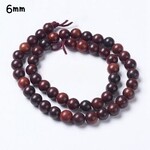 6mm Natural Burmese Rosewood Beads, 14" strand, approx 65pcs, mahogany brown, hole 1mm, 21gms/0.74oz