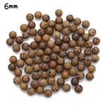 6mm Natural Wenge Wood Beads, 14" strand, approx 65pcs, medium brown, hole 1mm, 21gms/0.74oz