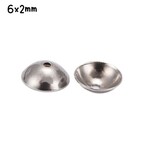 Stainless Steel Bead Caps, approx 70pcs, 6x2mm, hole 0.5mm, fits 6~8mm beads, 6gms/0.21oz