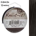 0.8mm Black, Chinese Knotting Cord, 16.4 yards/15 meters, 28gms/1oz