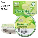 Flexrite, 7 Strands, beading wire/cord, stainless steel, 30 feet, clear, .018''/0.5mm, 0.5oz