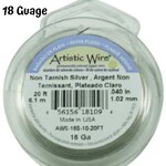 18 Gauge Tarnish Resistant, Silver Plated Copper Wire, 20ft/6.67yds