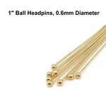 1" GP Ball Stainless Steel Headpins, approx 50pcs, 0.6mm/22 guage, 2mm ball, 5gms/0.18oz