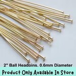 2" GP Flat Stainless Steel Headpins, approx 50pcs, 0.7mm/21 guage, 8gms/0.28oz, in store only