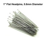 1" Flat Stainless Steel Headpins, approx 100pcs, 0.6mm/22 guage, 8gms/0.28oz