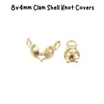 GP Stainless Steel Clam Shell Knot Covers, 20pcs, 8x4mm, 12gms/0.42oz