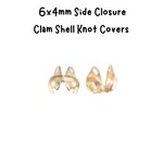 GP Stainless Steel Side Closure, 20pcs, Clam Shell Knot Covers, 6x4x3mm, 12gms/0.42oz