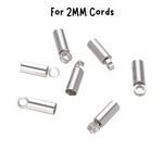 Stainless Steel Glue In Cord Ends, 20pcs, 8x2.5mm, for 2mm cords, 7gms/0.25oz