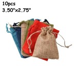 3.50''x2.75'' Drawstring Pouches/Bags, 10pcs, mixed colors, polyester, 79gms/2.79oz