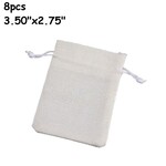 3.50''x2.75'' Drawstring Pouches/Bags, 8pcs, white, polyester, 79gms/2.79oz