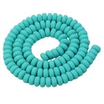 6x3mm Rondelles, turquoise, 113-116pcs,  17" strand, hole 1.5mm, polymer clay beads, 20gms/0.71oz