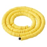 6x1mm Heishi Beads, yellow, 380-400pcs, 17" strand, polymer clay, 21gms/0.74oz