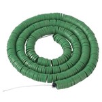 6x1mm Heishi Beads, sea green, 380-400pcs, 17" strand, polymer clay, 21gms/0.74oz