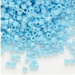#11 Delica Seed Beads, Opaque Luster Sky Blue Ab/Rainbow, DB215-TB, 1 two inch tube, approx 1440 beads, 7.2 grams