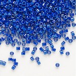 #11 Delica Seed Beads, Opaque Luster Cobalt Blue Ab/Rainbow, DB216-TB, 1 two inch tube, approx 1440 beads, 7.2 grams