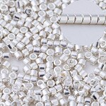 #11 Delica Seed Beads, Metallic Bright Sterling Plated, DB551-TB, 1 two inch tube, approx 1440 beads, 7.2 grams