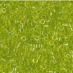 #11 Delica Seed Beads, Transparent Chartreuse Green, DB712-TB, 1 two inch tube, approx 1440 beads, 7.2 grams