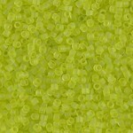 #11 Delica Seed Beads, Matte Transparent Chartreuse Green, DB766-TB, 1 two inch tube, approx 1440 beads, 7.2 grams