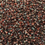 #11 Delica Seed Beads, Picasso Red Garnet Matte, DB2263-TB, 1 two inch tube, approx 1440 beads, 7.2 grams