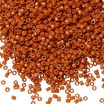 #11 Delica Seed Beads, Duracoat Opaque Orange Rust, DB2352-TB, 1 two inch tube, approx 1440 beads, 7.2 grams