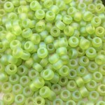 #6 Miyuki Seed Beads - Matte Transpararent Chartreuse Rainbow/AB, 6-9143FR-TB, 1 five inch tube, approx 240 beads, 20 grams
