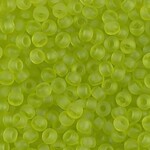 #6 Miyuki Seed Beads - Matte Transparent Chartreuse, 6-9143F-TB, 1 five inch tube, approx 240 beads, 20 grams