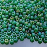 #6 Miyuki Seed Beads - Matte Transparent Green Rainbow/AB, 6-9146FR-TB, 1 five inch tube, approx 240 beads, 20 grams