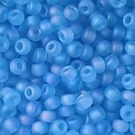 #6 Miyuki Seed Beads - Matte Transparent Light Blue Rainbow/AB, 6-9148FR-TB, 1 five inch tube, approx 240 beads, 20 grams