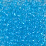 #6 Miyuki Seed Beads - Transparent Light Blue, 6-9148-TB, 1 five inch tube, approx 240 beads, 20 grams