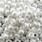 #6 Miyuki Seed Beads - White Ceylon, 6-9528-TB, 1 five inch tube, approx 240 beads, 20 grams