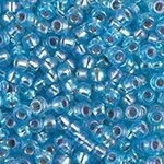 #6 Miyuki Seed Beads - Silver Lined Aqua Blue Rainbow/AB, 6-91018-TB, 1 five inch tube, approx 240 beads, 20 grams
