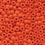 #6 Miyuki Seed Beads - Matte Opaque Orange, 6-9406F-TB, 1 five inch tube, approx 240 beads, 20 grams