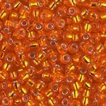 #8 Miyuki Seed Beads - Silver Lined Orange, 8-98-TB, 1 five inch tube, approx 858 beads, 22 grams