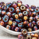 #8 Miyuki Seed Beads - Topaz Rainbow/AB, Approx 2574 Beads, 66 Grams, 8-9257-TB, 1 five inch tube, approx 858 beads, 22 grams
