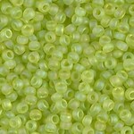#11 Miyuki Seed Beads - Matte Transparent Chartreuse Ab, 11-9143Fr-Tb, 1 five inch tube, approx 24 grams