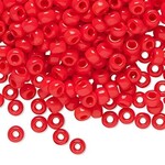 #11 Miyuki Seed Beads - Opaque Vermillion Red, 11-9407-Tb, 1 five inch tube, approx 24 grams