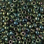 #11 Miyuki Seed Beads - Metallic Dark Green Iris, 11-9465-Tb, 1 five inch tube, approx 24 grams